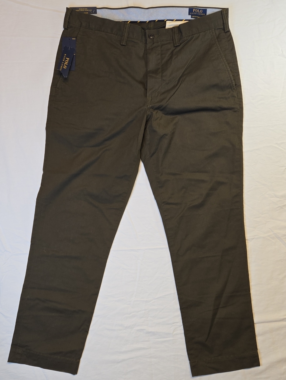 Polo Ralph Lauren Olive Green Stretch Straight Fit Chino Cotton Twill Pants